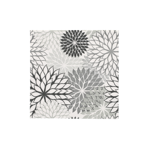 20 Servietten, 3-lagig 1/4-Falz 25 cm x 25 cm grau "Floralies"
