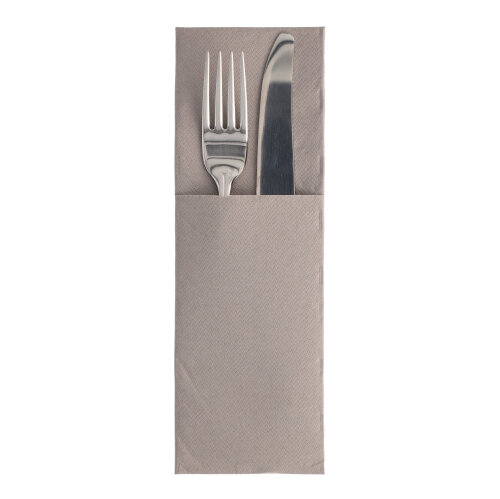 50 Servietten "ROYAL Collection" 48 cm x 30 cm grau mit Besteckfalz