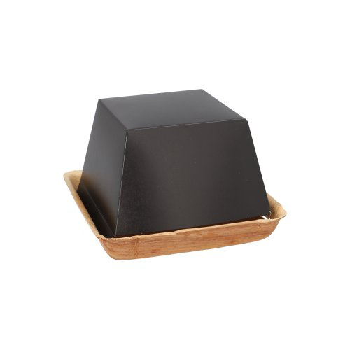 25 Burgerboxen Palmblatt eckig 8 cm x 14 cm x 14 cm , klein mit separatem Deckel