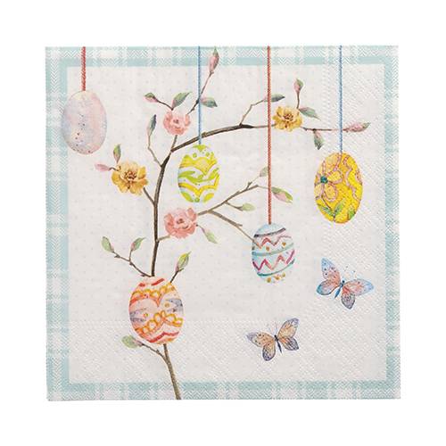 20 Servietten, 3-lagig 1/4-Falz 33 cm x 33 cm "Easter Branch"