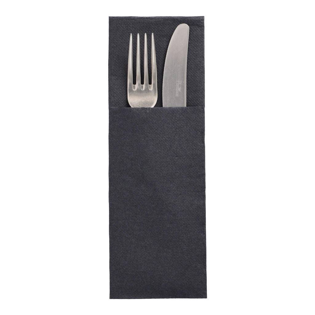 50 Servietten "DAILY Collection" 48 cm x 30 cm schwarz mit Besteckfalz