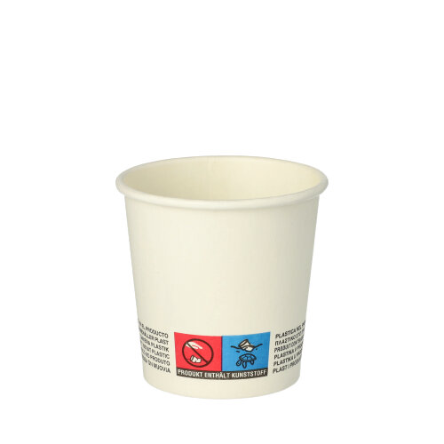 50 Trinkbecher, Pappe "To Go" 0,1 L Ø 6 cm · 6 cm weiss