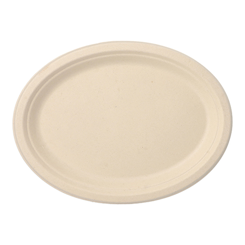 50 Teller, Zuckerrohr "pure" oval 26 cm x 20 cm x 2 cm natur