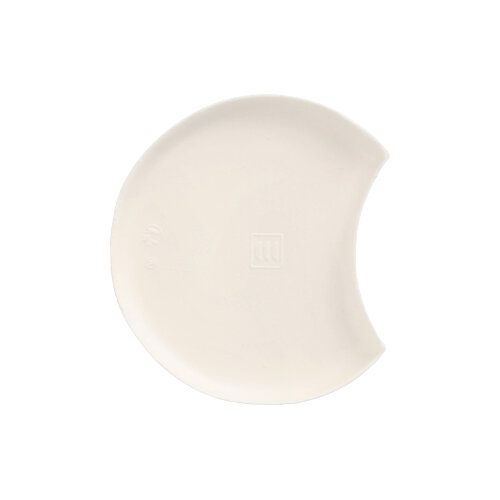 100 Teller Zuckerrohr "pure" Halbmond Ø 9 cm · 1 cm weiss "Cella"