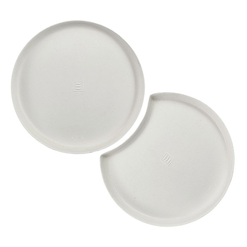 12 Teller Zuckerrohr "pure" rund Ø 12 cm · 1 cm weiss "Cella" : Set
