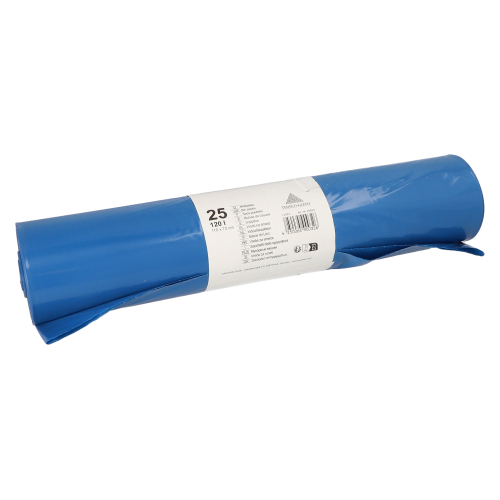 25 Müllsäcke, LDPE 120 L 110 cm x 70 cm blau