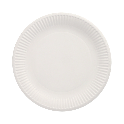 10 Teller, Pappe rund Ø 23 cm weiss