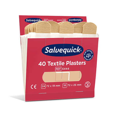 6 Set "Cederroth" Salvequick Textile Pflaster (40 Stück) braun , Refill