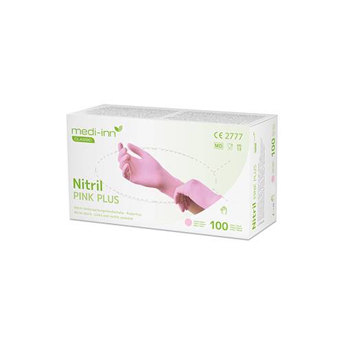 100 "Medi-Inn Classic" Handschuhe, Nitril puderfrei pink "Pink Plus" Größe: M