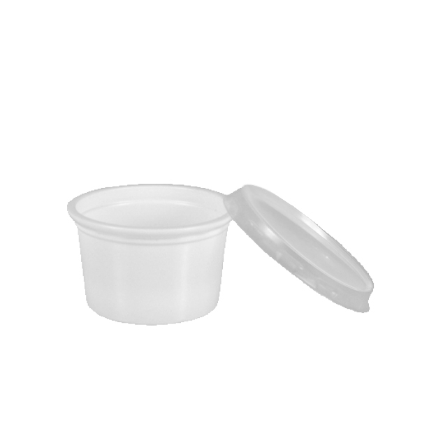50 Portionsbecher mit Deckel, PP rund 30 ml Ø 46 mm · 28 mm weiss
