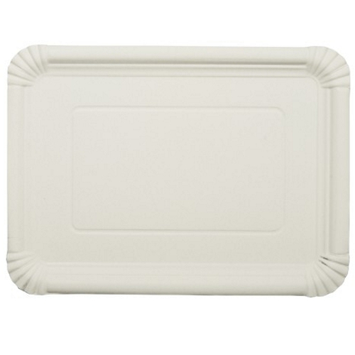 125 Teller, Pappe [rc] eckig 25 cm x 35 cm weiss