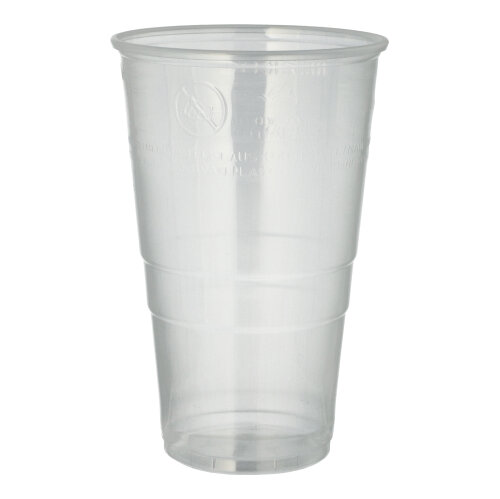 50 Bierbecher, PP 0,5 L Ø 9,5 cm · 14,8 cm transparent mit Schaumrand
