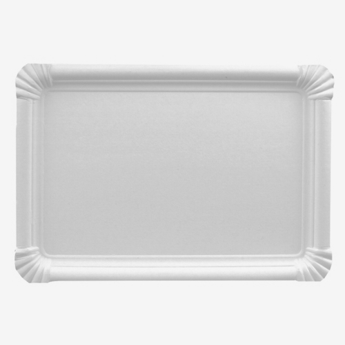 250 Teller, Pappe [ff] eckig 18 cm x 26 cm weiss