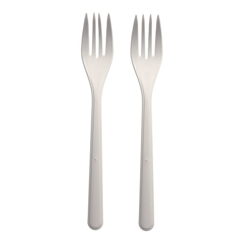 50 "Circulware" Mehrweg-Gabeln PP-MF 18,5 cm weiss extra stabil