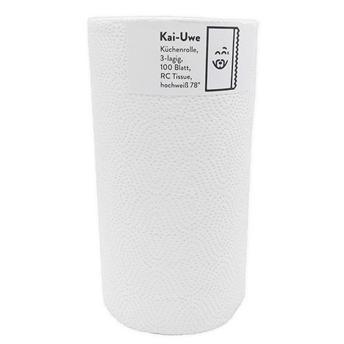 12 Rollen "Green Hygiene" Küchenrollen "KAI-UWE" Ø 13 cm · 22 cm x 24,7 cm 100 Blatt, 3-lagig