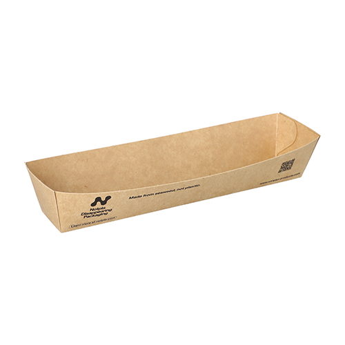160 Snacktrays, Pappe "NOTPLA" 3,5 cm x 3,3 cm x 18,5 cm braun