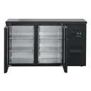 Flaschenkühltisch 280 Liter | Schwarz | 2 Türen | 1465 x 520 x 840 mm