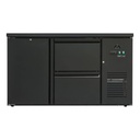 Flaschenkühltisch 280 Liter | Schwarz | 1 Tür + 2 Schubladen | 1465 x 520 x 840 mm
