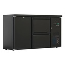 Flaschenkühltisch 280 Liter | Schwarz | 1 Tür + 2 Schubladen | 1465 x 520 x 840 mm