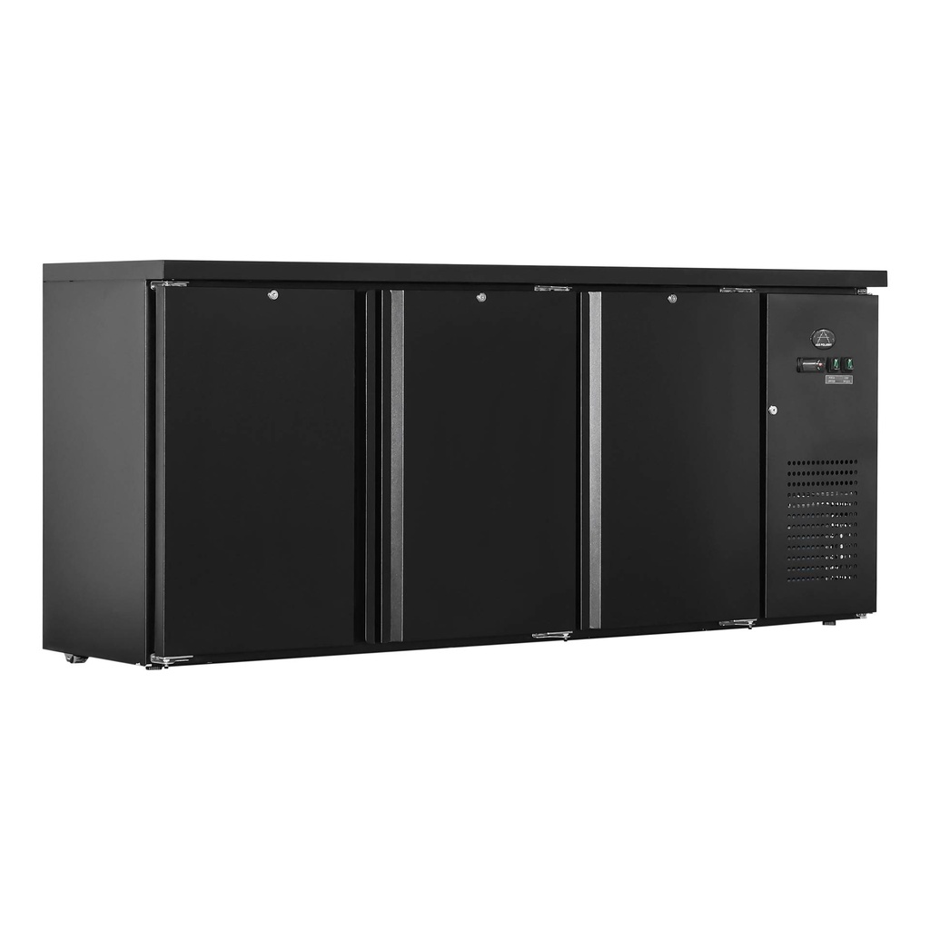 Flaschenkühltisch 425 Liter | Schwarz | 3 Türen | 2005 x 520 x 840 mm