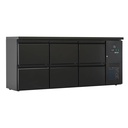 Flaschenkühltisch 425 Liter | Schwarz | 6 Schubladen | 2005 x 520 x 840 mm