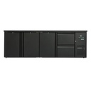 Flaschenkühltisch 600 Liter | Schwarz | 3 Türen + 2 Schubladen | 2545 x 520 x 840 mm
