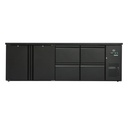 Flaschenkühltisch 600 Liter | Schwarz | 2 Türen + 4 Schubladen | 2545 x 520 x 840 mm