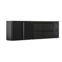 Flaschenkühltisch 600 Liter | Schwarz | 2 Türen + 4 Schubladen | 2545 x 520 x 840 mm