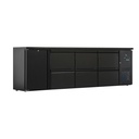 Flaschenkühltisch 600 Liter | Schwarz | 1 Tür + 6 Schubladen | 2545 x 520 x 840 mm