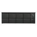 Flaschenkühltisch 600 Liter | Schwarz | 8 Schubladen | 2545 x 520 x 840 mm