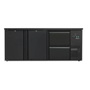 Flaschenkühltisch 425 Liter | Schwarz | 2 Türen + 2 Schubladen | 2005 x 520 x 840 mm