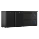 Flaschenkühltisch 425 Liter | Schwarz | 2 Türen + 2 Schubladen | 2005 x 520 x 840 mm