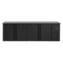 Flaschenkühltisch 600 Liter | Schwarz | 4 Türen | 2545 x 520 x 840 mm