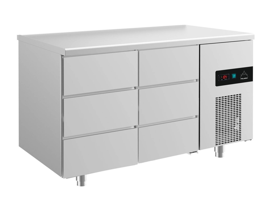 Kühltisch -2 bis +8°C 1400x700x850mm mit 2x drei Schubladen