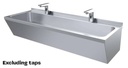 Waschbecken Doppelt aus Edelstahl, 1200 x 425 x 165 mm