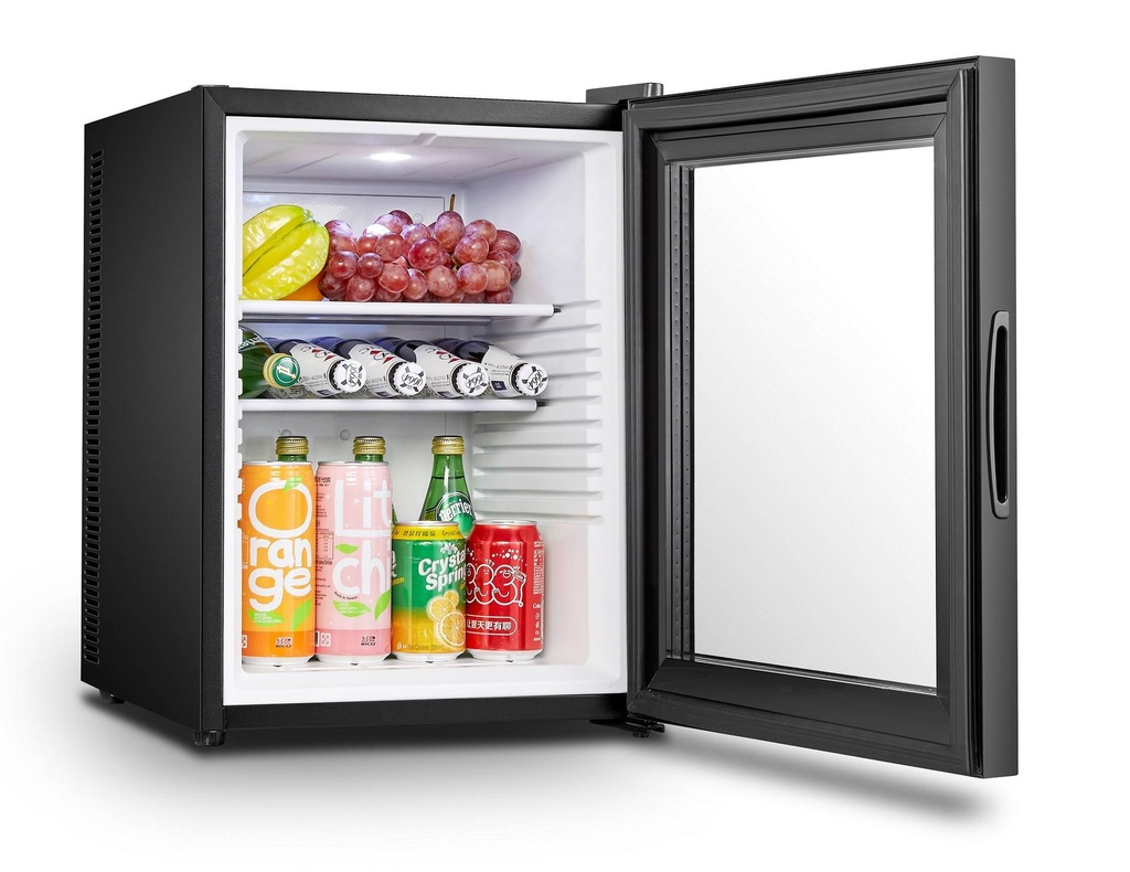 Minibar Glastür, 40 L, 405 x 443 x 545 mm, 33 L, schwarz
