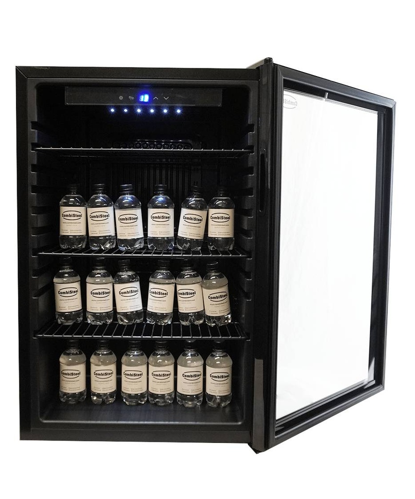 Kühlschrank Tischmodell aus Schwarzstahl, 115 L, schwarz