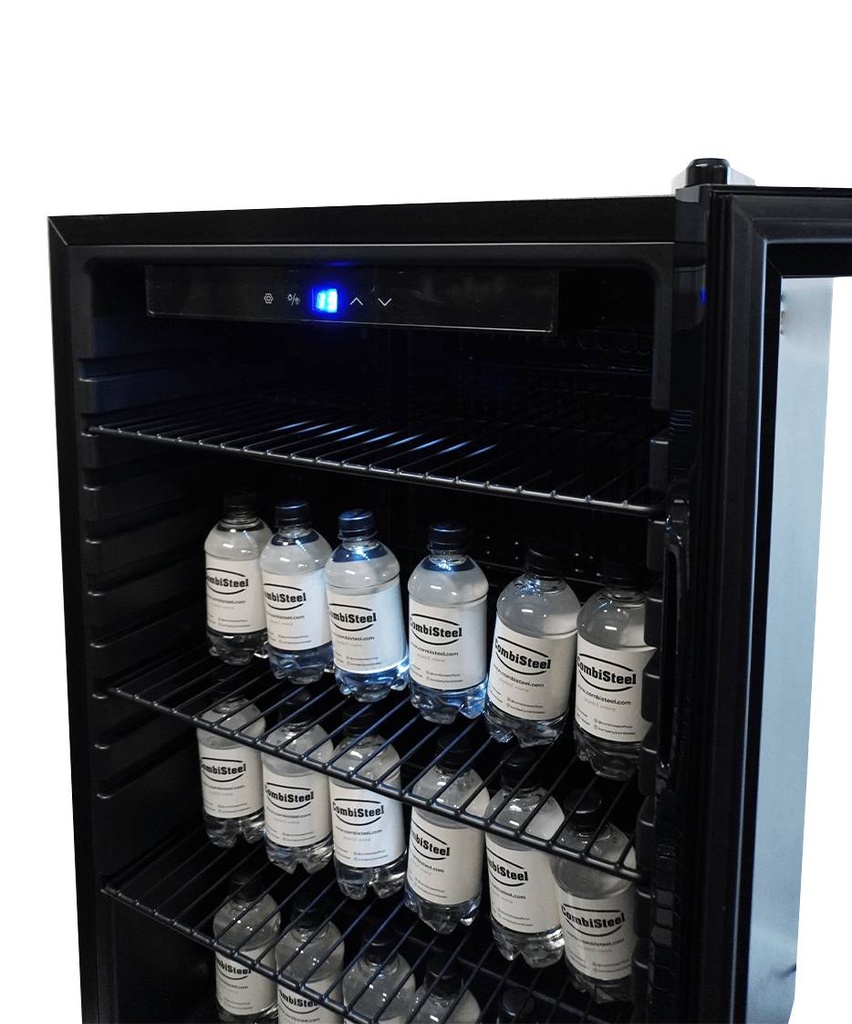 Kühlschrank Tischmodell aus Schwarzstahl, 115 L, schwarz