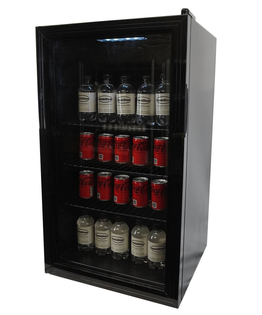 Kühlschrank Tischmodell aus Schwarzstahl, 80 L, schwarz
