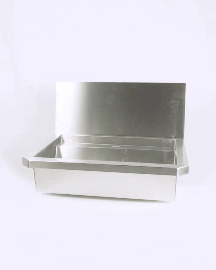 Waschbecken 1 aus Edelstahl, 600 x 468 x 438 mm