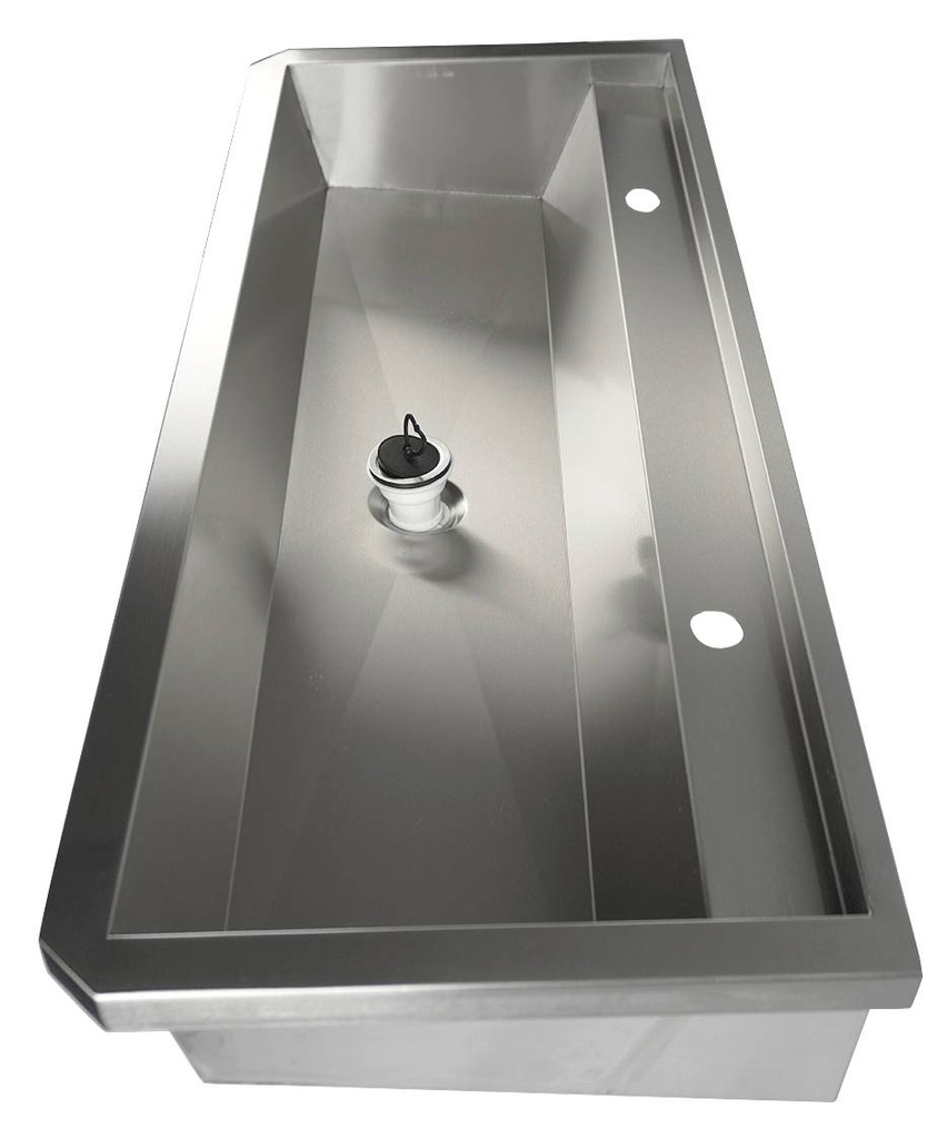 Waschbecken 2 aus Edelstahl, 1200 x 468 x 438 mm