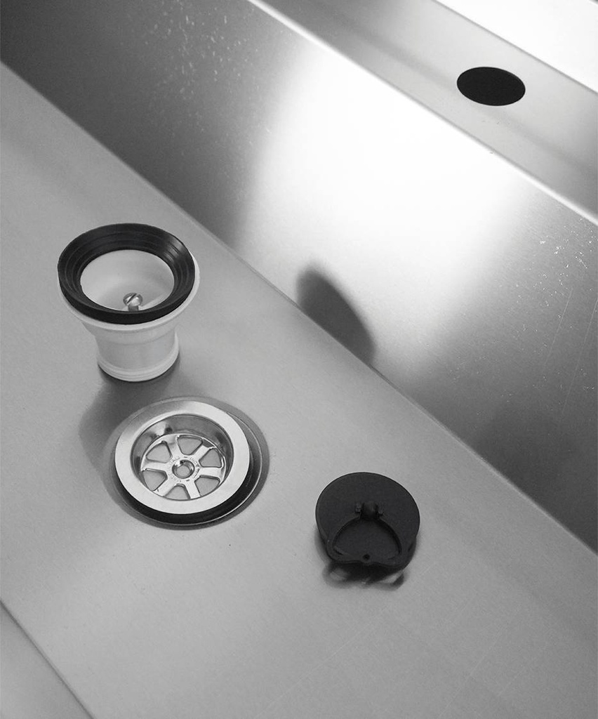 Waschbecken 3 aus Edelstahl, 1800 x 468 x 438 mm