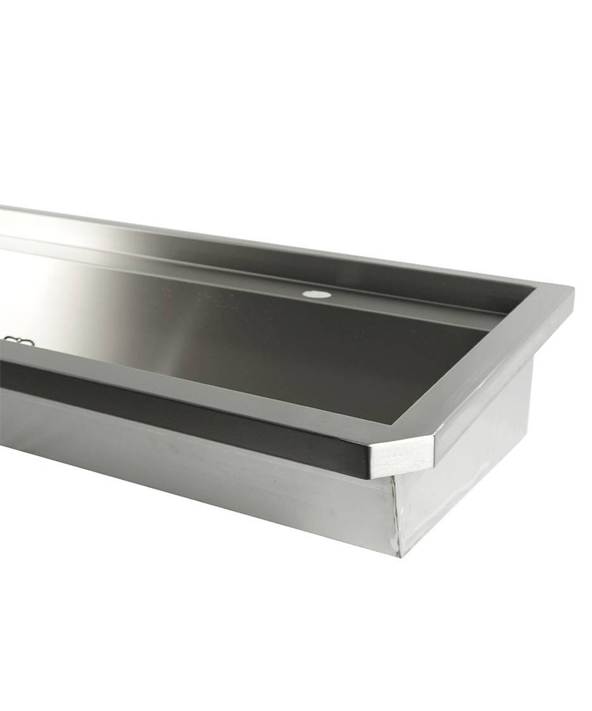 Waschbecken 4 aus Edelstahl, 2400 x 468 x 438 mm