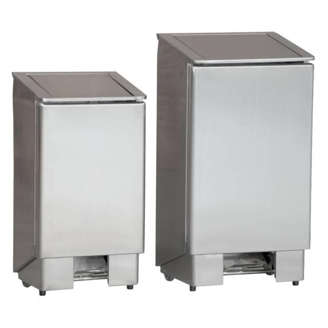 Mülleimer mit Fußpedal aus Edelstahl, 90 L, 394 x 365 x 910 mm