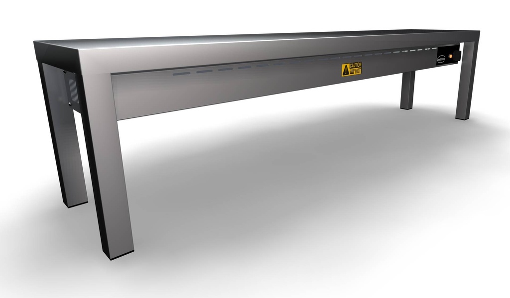 Aufsatzbord Keramisch aus Edelstahl, 250 W, 1400 x 300 x 350 mm