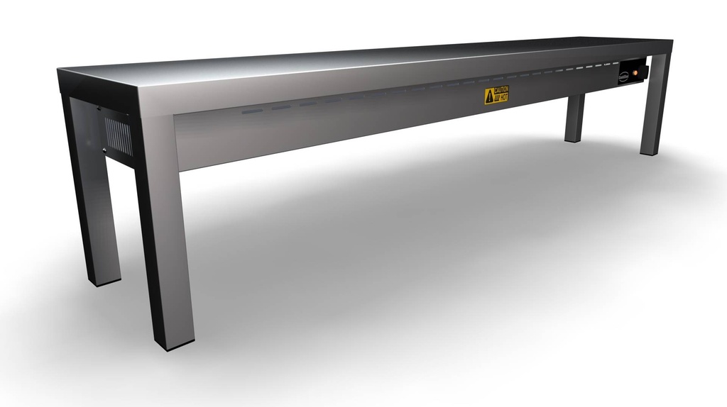 Aufsatzbord Keramisch aus Edelstahl, 250 W, 1600 x 300 x 350 mm
