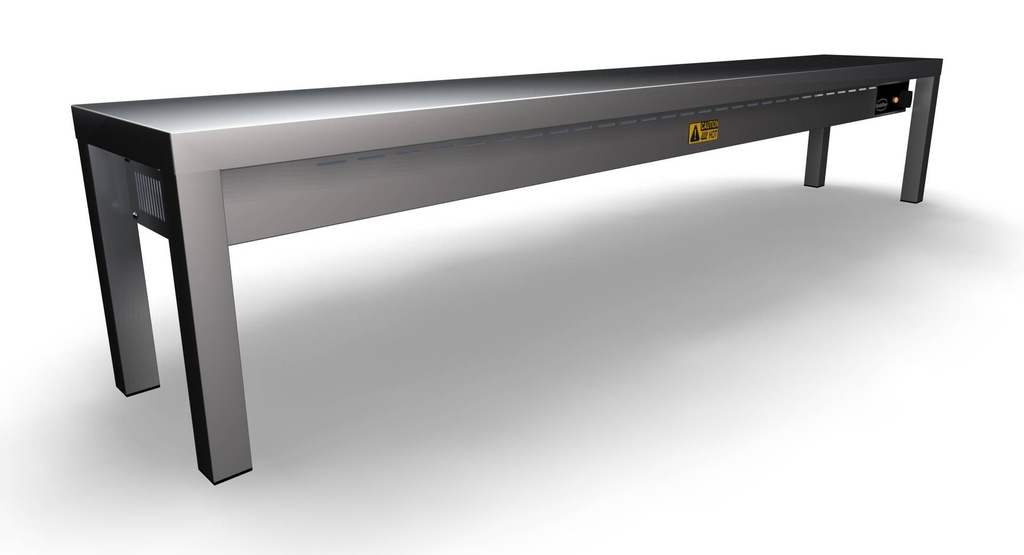 Aufsatzbord Keramisch aus Edelstahl, 250 W, 1800 x 300 x 350 mm