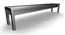 Aufsatzbord Keramisch aus Edelstahl, 250 W, 1800 x 300 x 350 mm