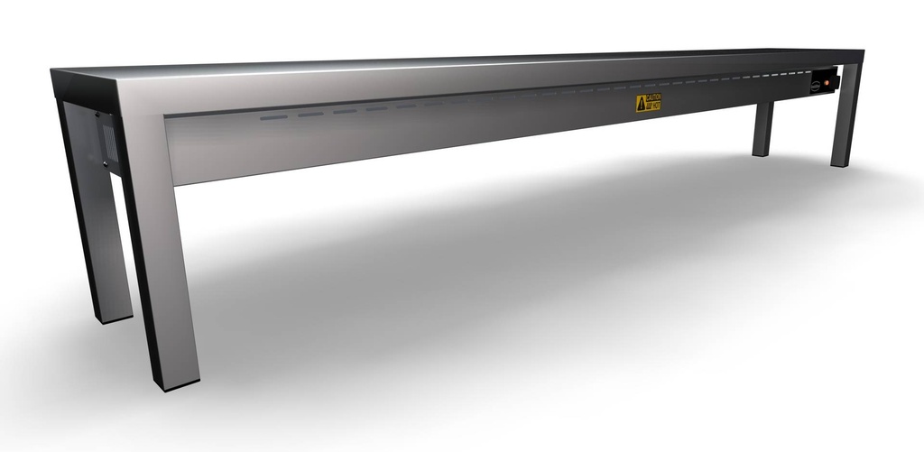 Aufsatzbord Keramisch aus Edelstahl, 250 W, 2000 x 300 x 350 mm