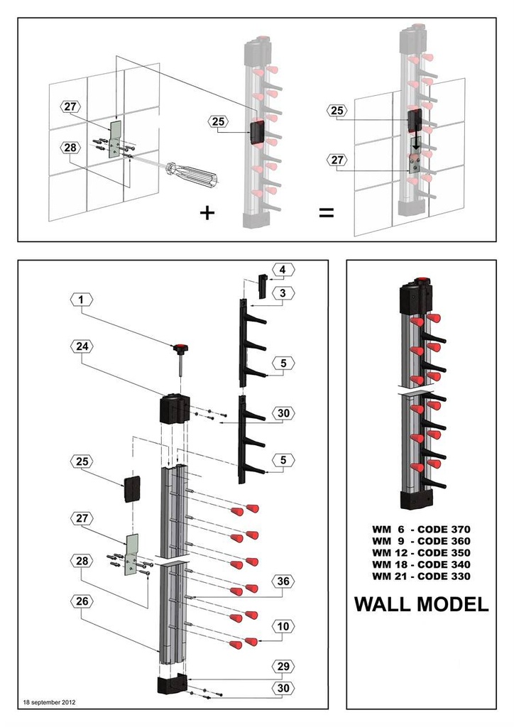 Teller Regal Wandmodell 6, 70 x 600 mm